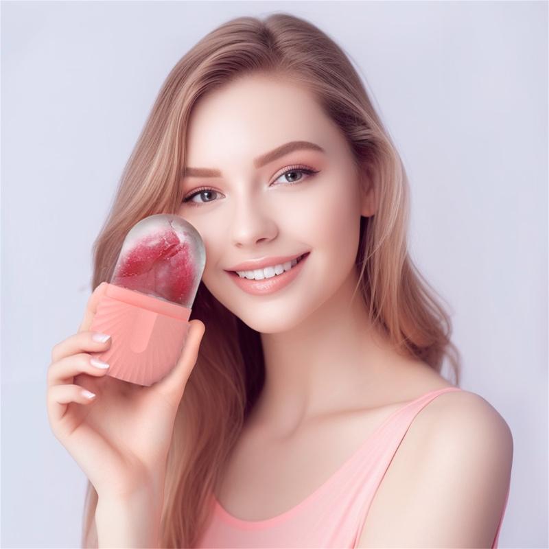 

Роликовый лед для лица, глаз, шеи, многоразовый силиконовый кубик льда для лица, массажная форма для льда чёрный