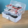 Large Capacity Transparent Plastic Folding Tool Storage Box - Portable with Handle Storage, Suitable for Home and Garage Tools