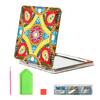 1 Set Diamond Painting Mirror Flower Pattern DIY Portable Mini Makeup Mirror Rhinestone