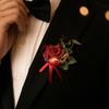 Lapela de Terno Masculino Flor Artificial Pulseira de Pulso Reutilizável Pulseira Floral Alta Simulação Versátil Celebração de Negócios Lapela