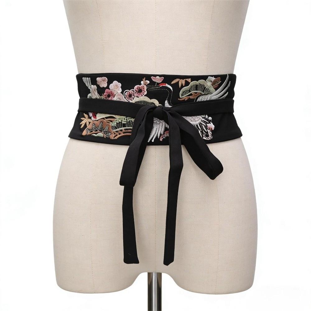 Flower Pattern Hanfu Cummerbund Crane Phoenix Flower Corset Belt Dress Girdle Hanfu Costume