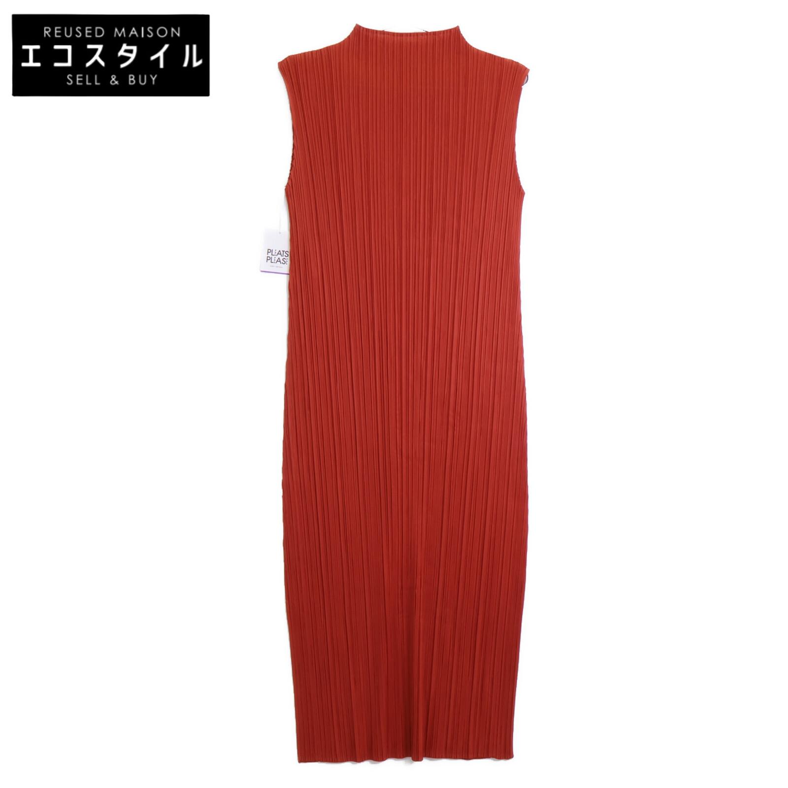 

PLEATS PLEASE 24 Stainless Steel PP41-JH147 Red Monthly Colors April Dress dress 2 Red seriesUsed