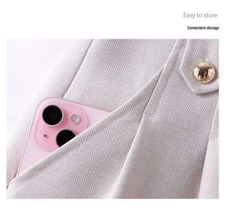 Spring 2025 Women's High-Waisted Slimming A-Line Wide-Leg Casual Suit Shorts