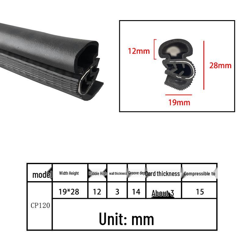 U-Shaped Rubber Steel-Backed Sealing Strip for Car Doors and Cabinets