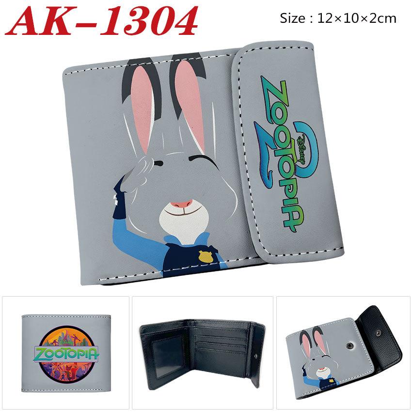 Zootopia Wallet PU Leather Snap Button Bifold Short Card Holder Cute Cartoon Purse for Women Girls 1pcs