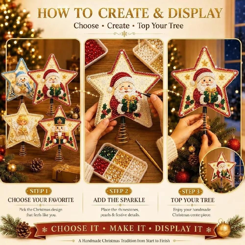 Unfinished Christmas  Painting Kit DIY Sparkling Bead Craft Set  Christmas Gift