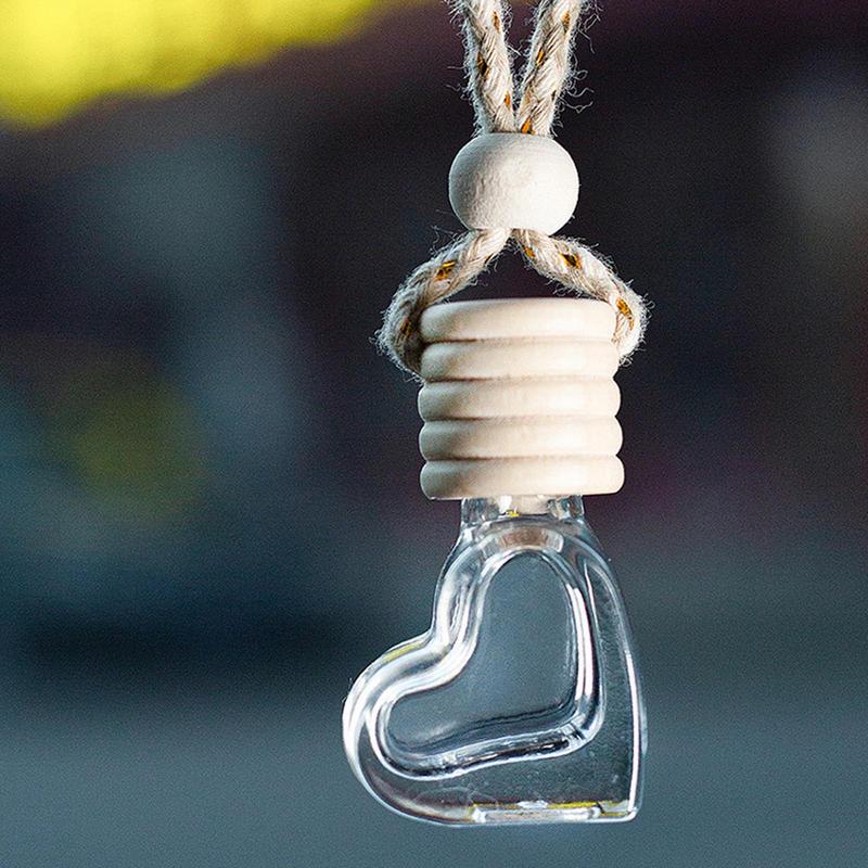 Leere Auto-Diffusorflaschen 6ml Auto-Lufterfrischer Herzförmige Flasche Parfüm Duft Leere Glas Autodekorationen Zubehör