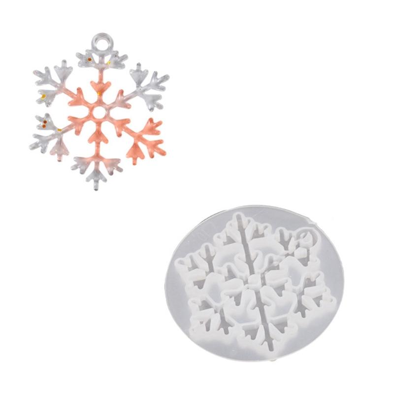 Premium Silicones Snowflake Pendant Molds High Temperature Resistant For Handmade Soap Candle Christmas Craft