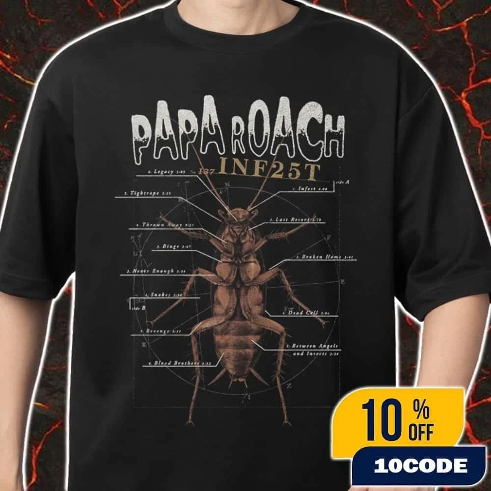 Papa Roach Rock Band New Merch 2025 Arrivals Inf25t Dissection Reprint 100% Cotton T-shirt Mens Tees Top 3XL