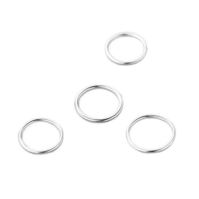 Damenring 999er Sterlingsilber Glatter Bandring mit rundem Stab - Einfaches Liebes-Partner-Passform-Design