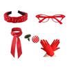 1950S Costume Accessories 50S Scarf,Cats Eye Glasses,Headband,Dot Earrings Halloween Cosplay Costumes