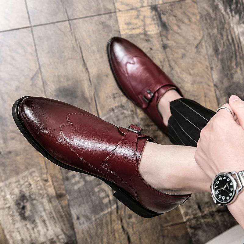 Designer Fashion Men's Dress Wedding Office Leather Red Black Business Formal Driving Loafers Shoes for Men with Free Shipping