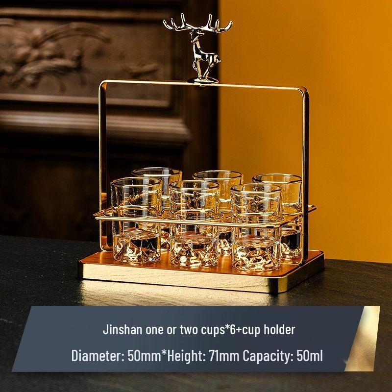 Xuankunpai Graduated Glass Baijiu & Liquor Cup Set with Rack