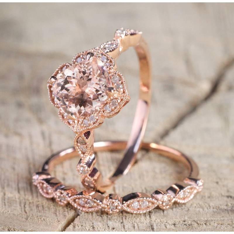 Elegant 18k Rose Gold Plated Zircon Princess Engagement Ring For Women In Sizes 6-10