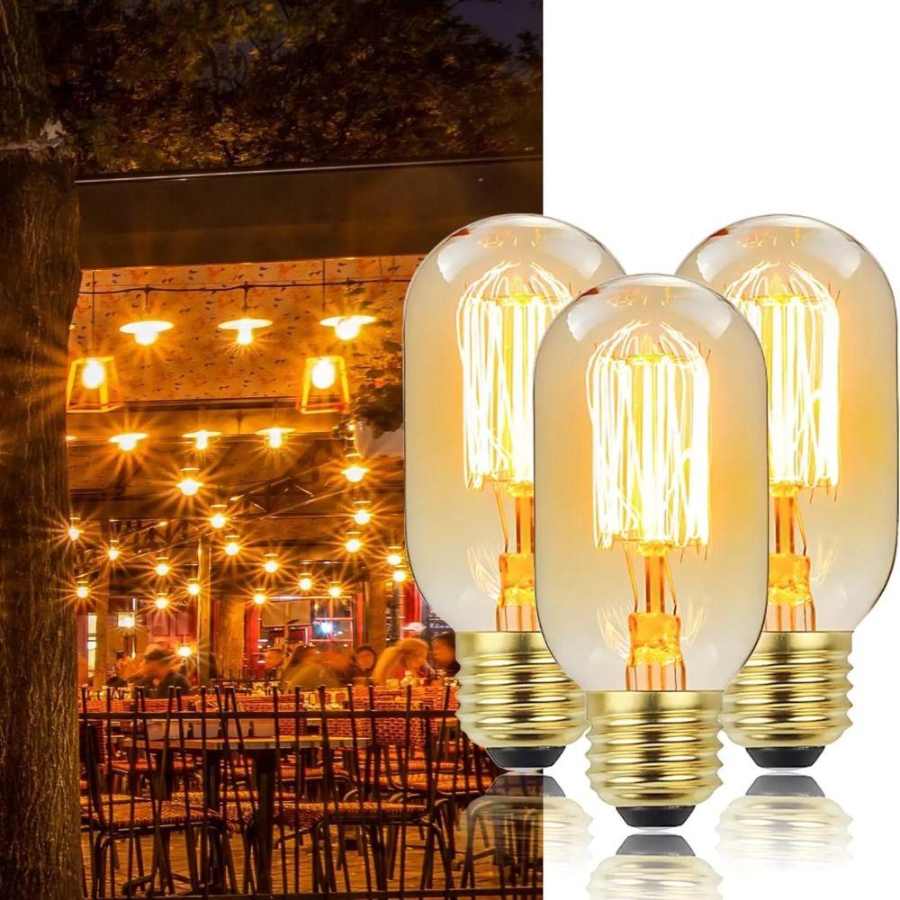 4pcs Energy Saving Retro Light Bulb Long Lasting Vintage Lamp Incandescent Filament Bulb Home Decor