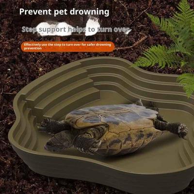 Turtle Frog Bathing Basin With Anti-Slip Ramp Can Also Be Used As Food Bowl And Water Basin For Reptiles And Amphibians