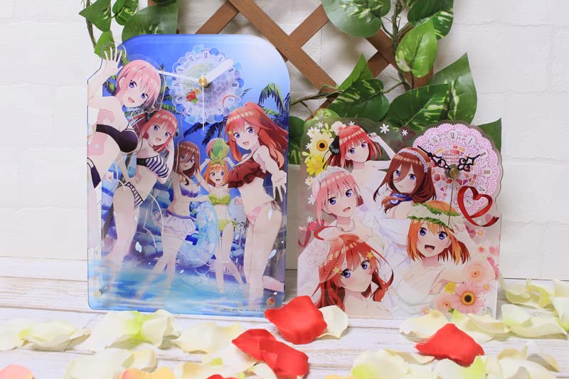 Seasonal Plants The Quintessential Quintuplets Big Acrylic Table Clock, Approx. H260 x W190mm, Made of Acrylic
