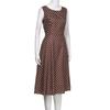 Dámské letní vintage midi šaty bez rukávů s puntíkovaným potiskem, retro áčkové, volnočasové, na párty, večerní šaty pro ženy