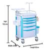 ABS Multifunctional Anesthesia and Infusion Emergency Cart with Five Drawers