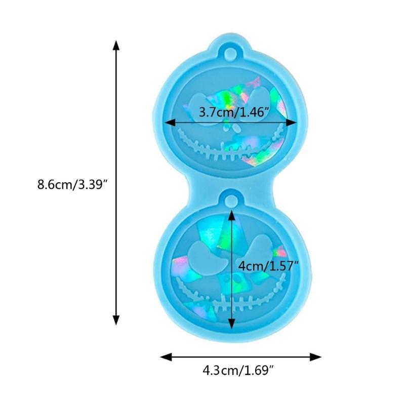 Light Shadow Keychain Pendant Silicone Mold Pumpkin Head Holographic Earrings Mold DIY Ornaments Mould for Birthday Gift