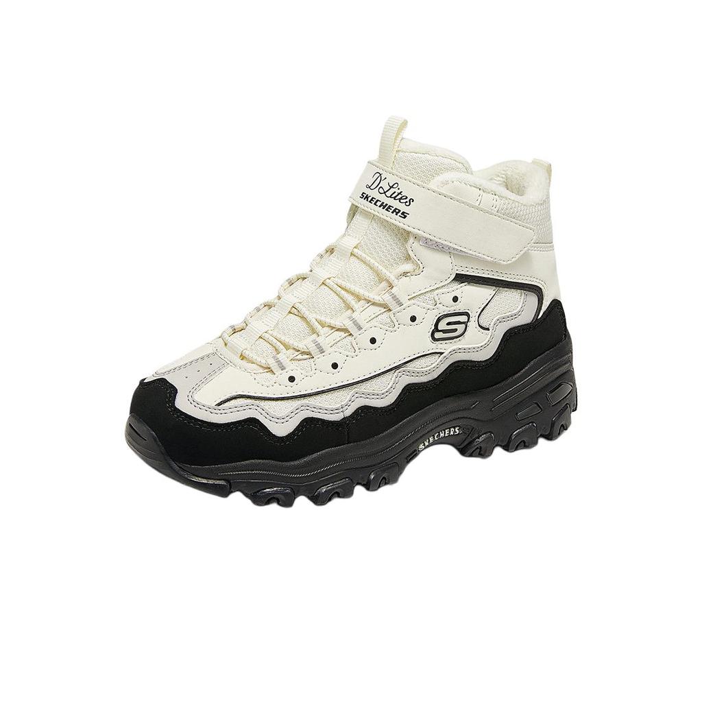 Skechers Girls Comfortable Versatile Non-Slip Durable Warm Boots Kids Boots White Black 303952L-NTBK