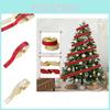 Festive 10 Meter Red Gold Decorative Fabric Ribbon For Beautiful Christmas Gift Wrapping