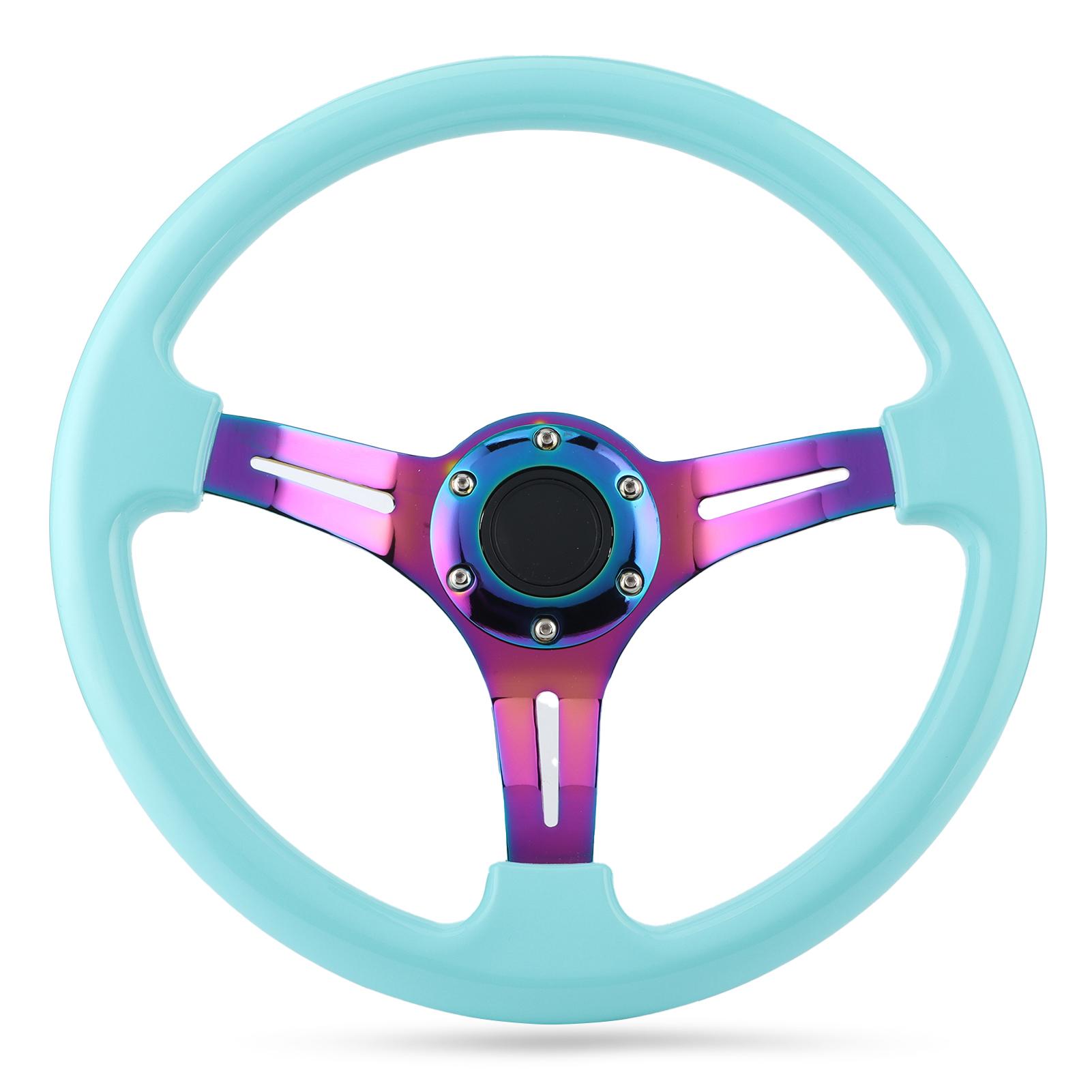 

6Болт гоночный руль замена 350 мм диаметр универсальная глубокая тарелка светло-голубой