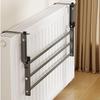 Adjustable Telescopic Towel Drying Rack Heavy Duty Heated Radiator Holder for Laundry Bathroom Robe Coat Hat Bag Storage