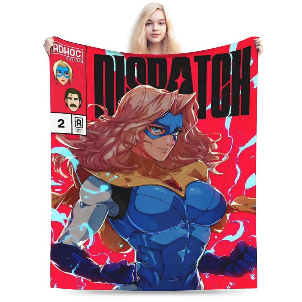 Покрывало для игры Dispatch Blanket Cover Invisigal Водяной Мальчик Шерстяное Пледовое Покрывало Декор для Путешествий на Самолете Ультрамягкое Теплое Покрывало на Кровать