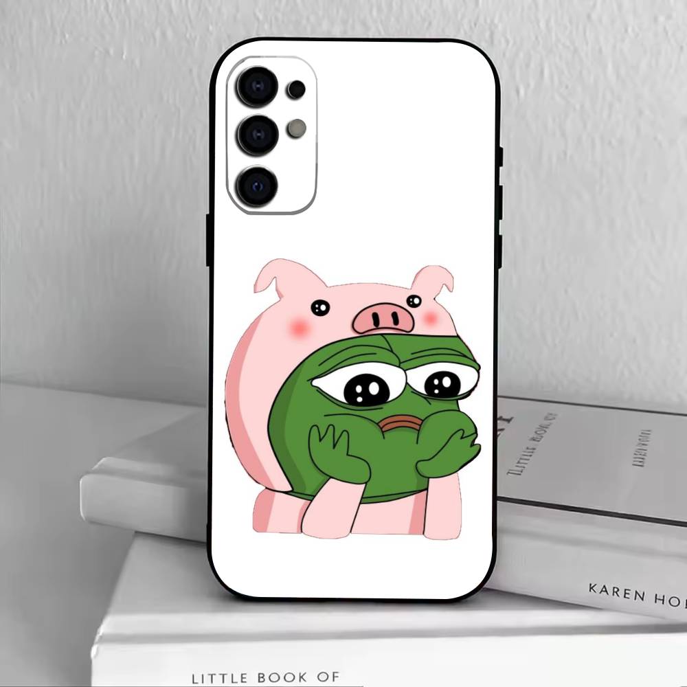 Funny Sad Frog pepe M-meme Phone Case For Samsung S25,S24,S21,S22,S23,S30,Ultra,S20,Plus,Fe,Soft Silicone Black Cover