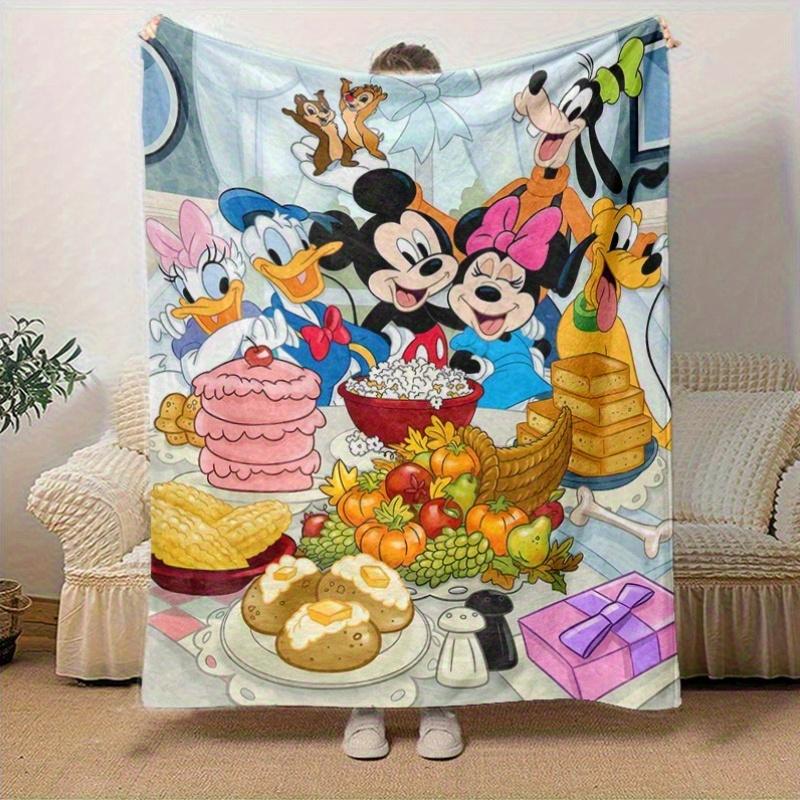 1pc, Disney Friends Gather for a Festive Feast: Perfect Home Decor with Cozy Throw Blankets! Ideal as Gifts, Flannel Blankets, Bedroom, Living Room