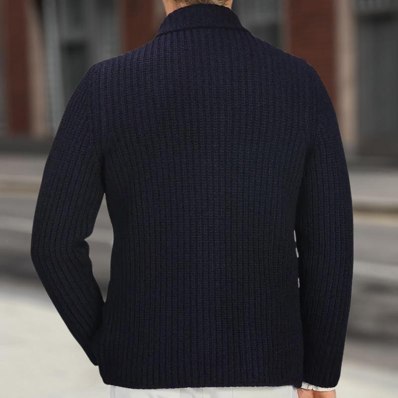 Sweater Stand-up Collar Slim-fit Knitted Cardigan 2025 Winter New Style Plus Size Casual Men's Clothing