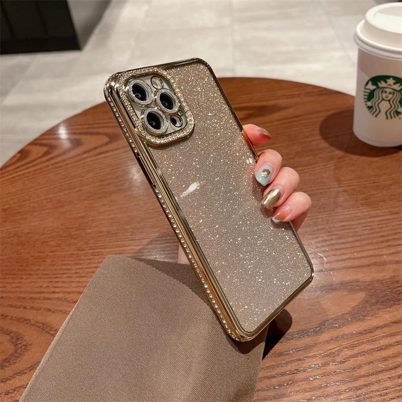 

For IPhone 17 Edge Diamond Sparkling Powder Luxury for Apple 16 Promax Phone Case Gradient All Inclusive 15 Anti Drop For Apple 11Pro