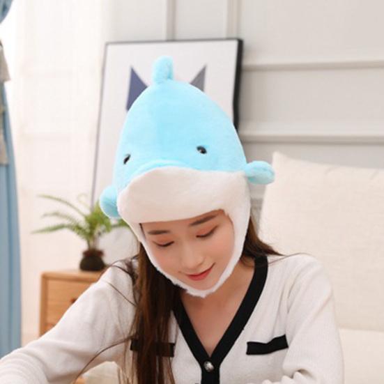 Cosplay Kopfbedeckung Ultraweich Warmhalten Foto Performance Requisite Cartoon Delfin Plüsch Cosplay Mütze für Fotostudio
