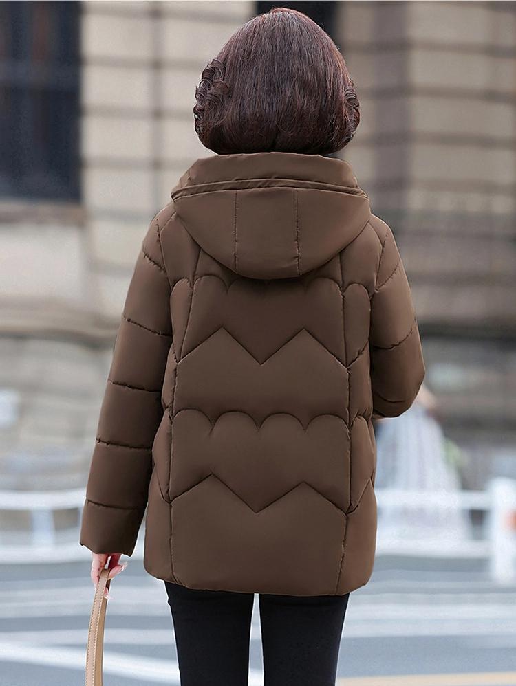 Women’s Short Hooded Windproof Thicken Warm Winter Jacket Gift for Mom