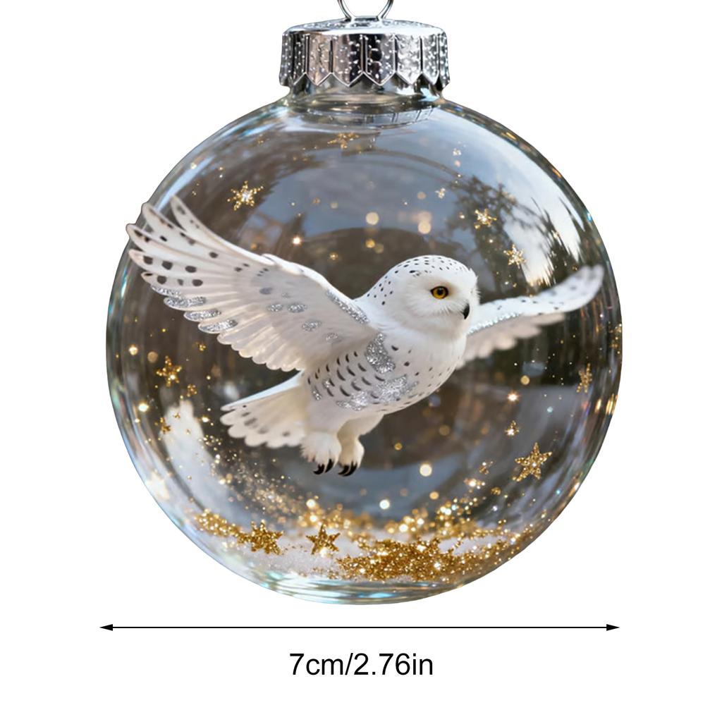 Christmas Nature's Birds Crystal Glass Ornament PVC Bird Glass Tree Clear Ornaments Xmas Tree Hanging Pendant for Holiday Decor