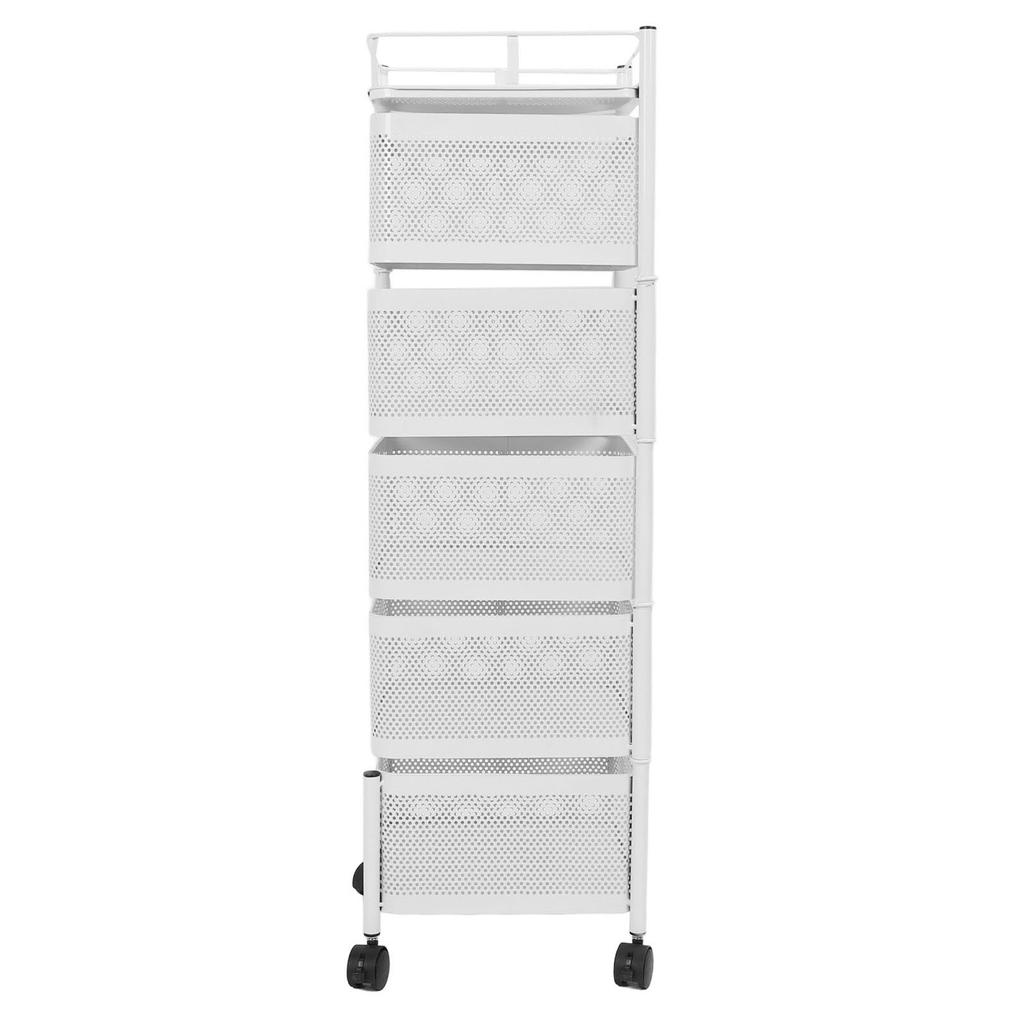 Raft de Depozitare Rotativ Oțel Carbon Organizator Coș Plasă Rotativ cu Roți pentru Fructe Legume