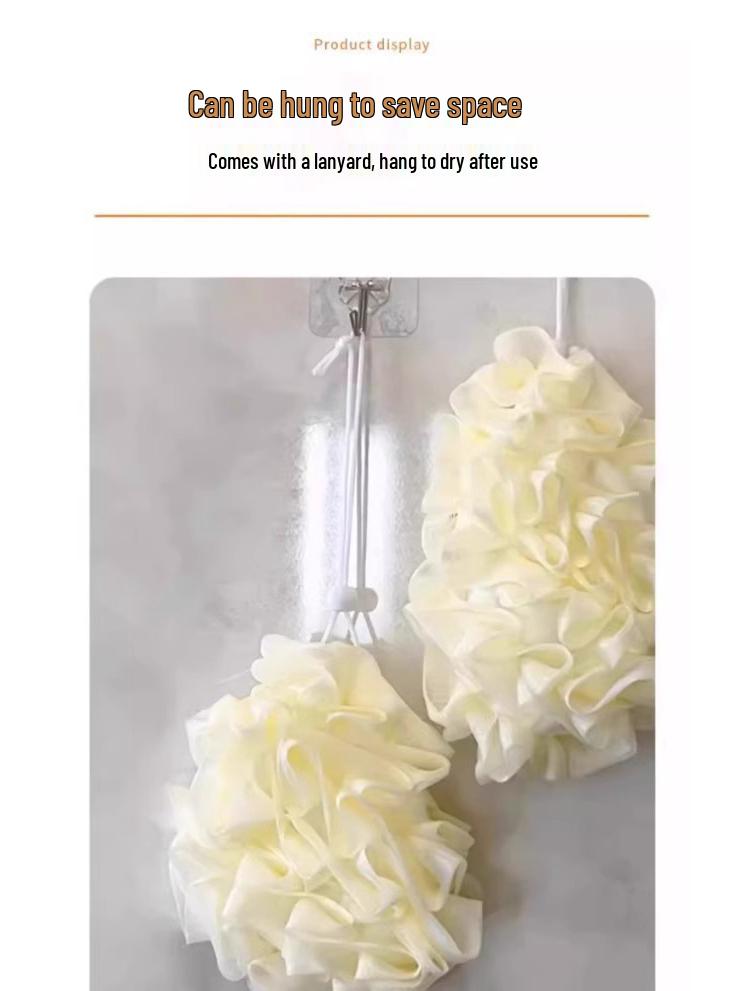 Super Soft Bath Scrubber with Soap Holder – Produces Rich Foam, Perfect for Back Scrubbing