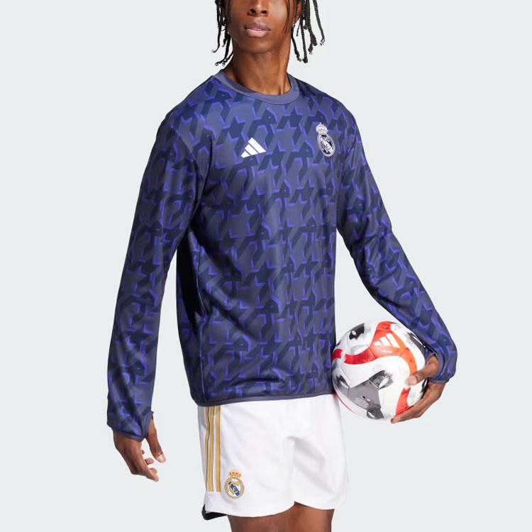 adidas Real Madrid Pre-Match Warm Top Men Tops Dark-Blue IQ0546