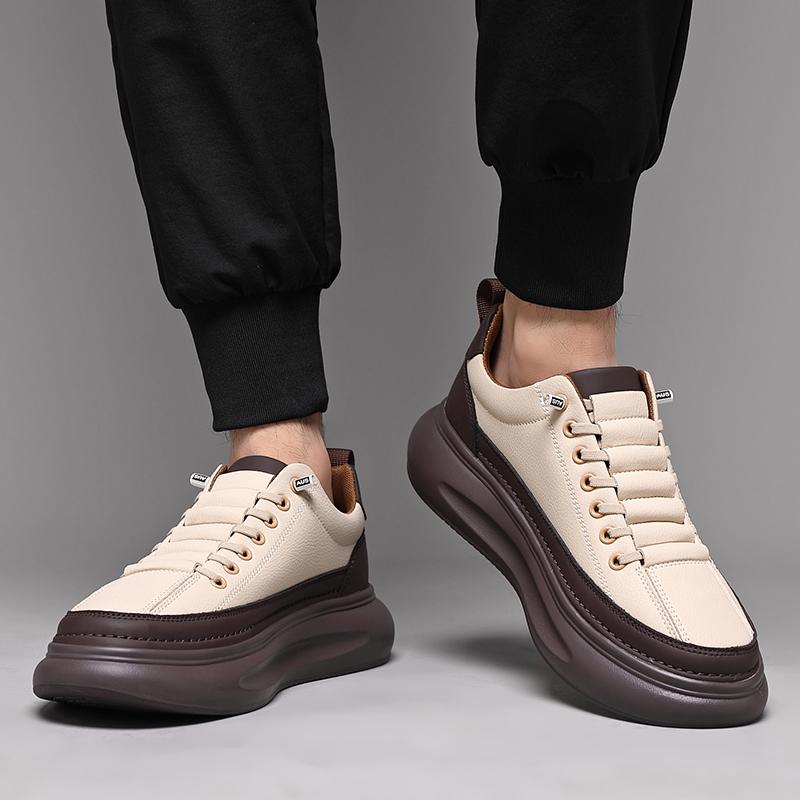 Neue Mode Herren Sneaker Komfort Leichtgewicht Lässige Lederschuhe Outdoor Skate Schuhe Dicke Sohle Herren Vulkanisierte Schuhe