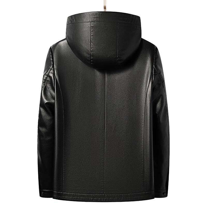 Men's Stylish Hooded Leather Jacket