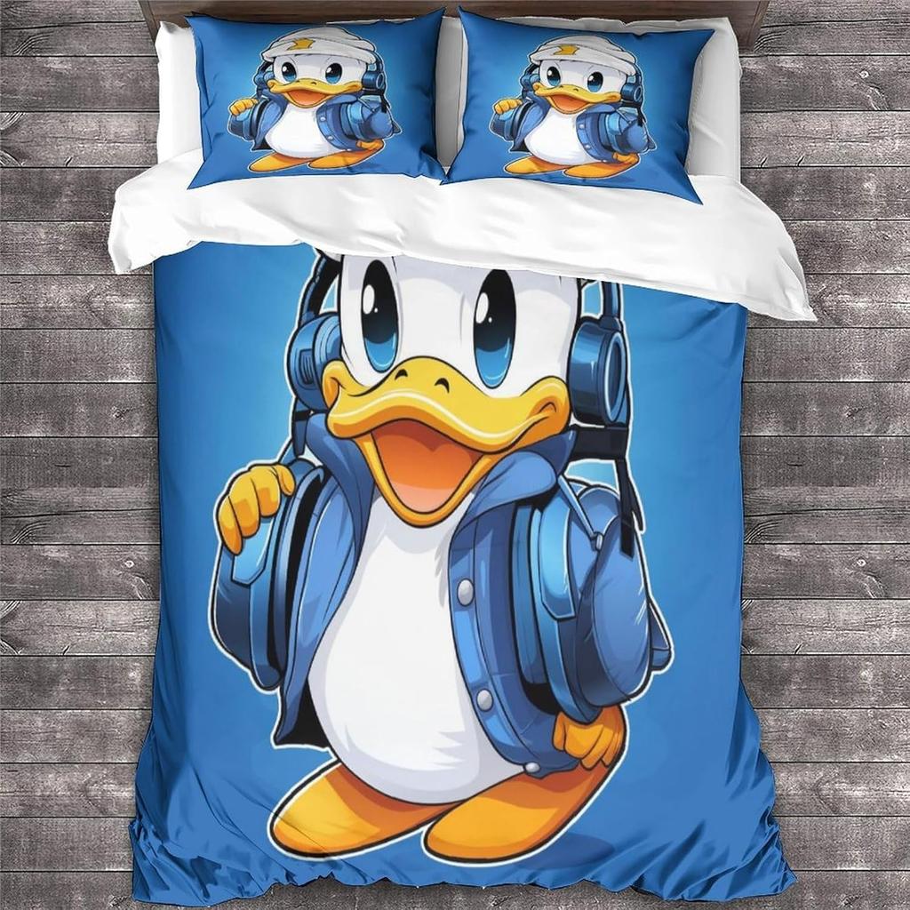 Blue Duckling Bedding, Full Size Bedding Cover for Children and Adults, Soft Microfiber Down Duvet Cover with Zipper