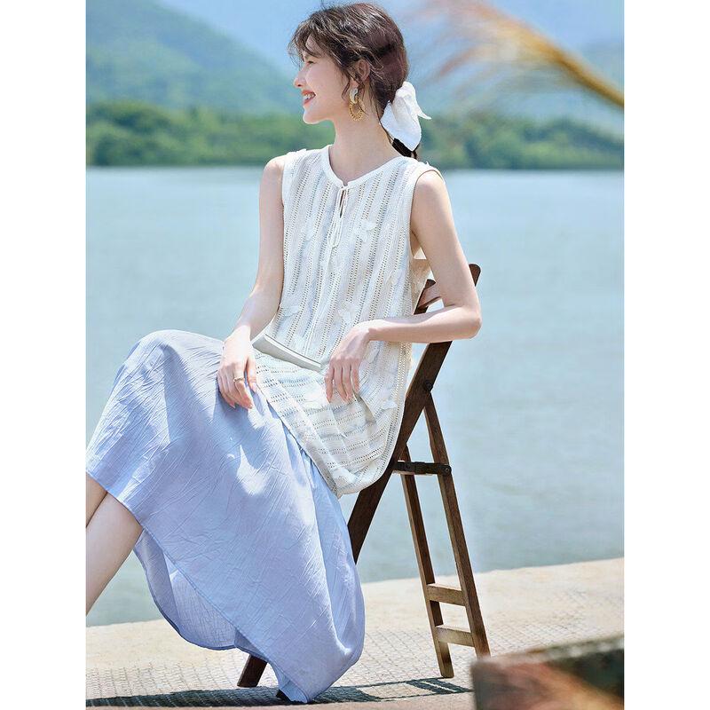 XWI Sleeveless Faux Two-Piece Butterfly Maxi Dress XL