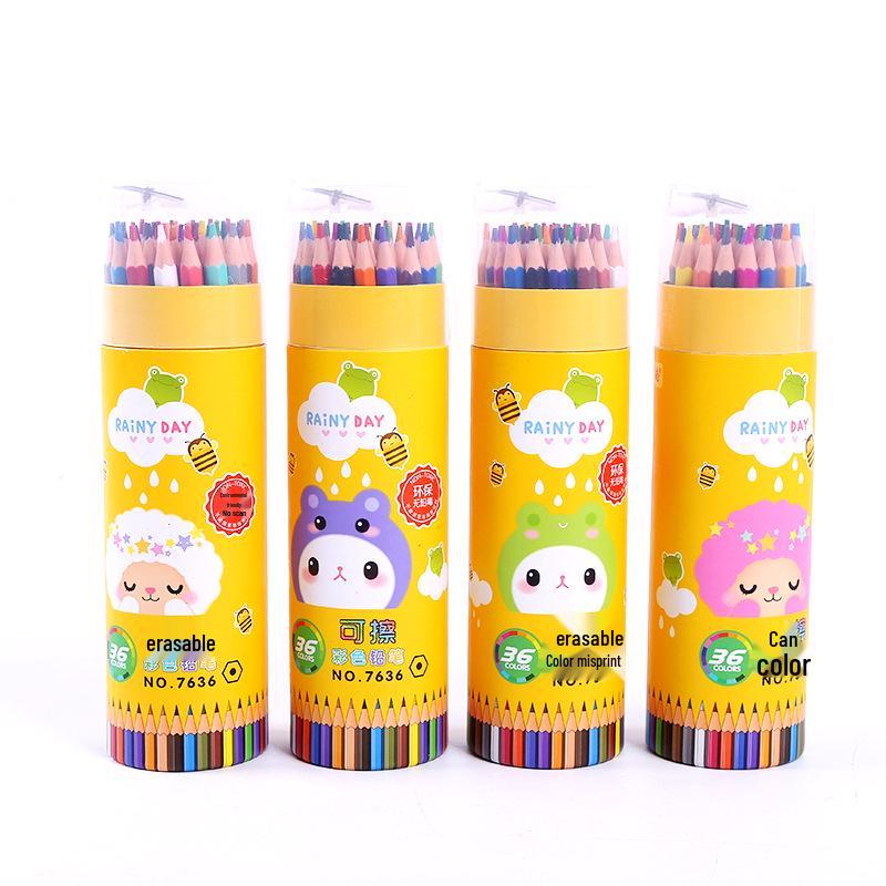 Erasable Oil-Based Colored Pencils Set - 48 Hand-Painted Shades for Students & Kids