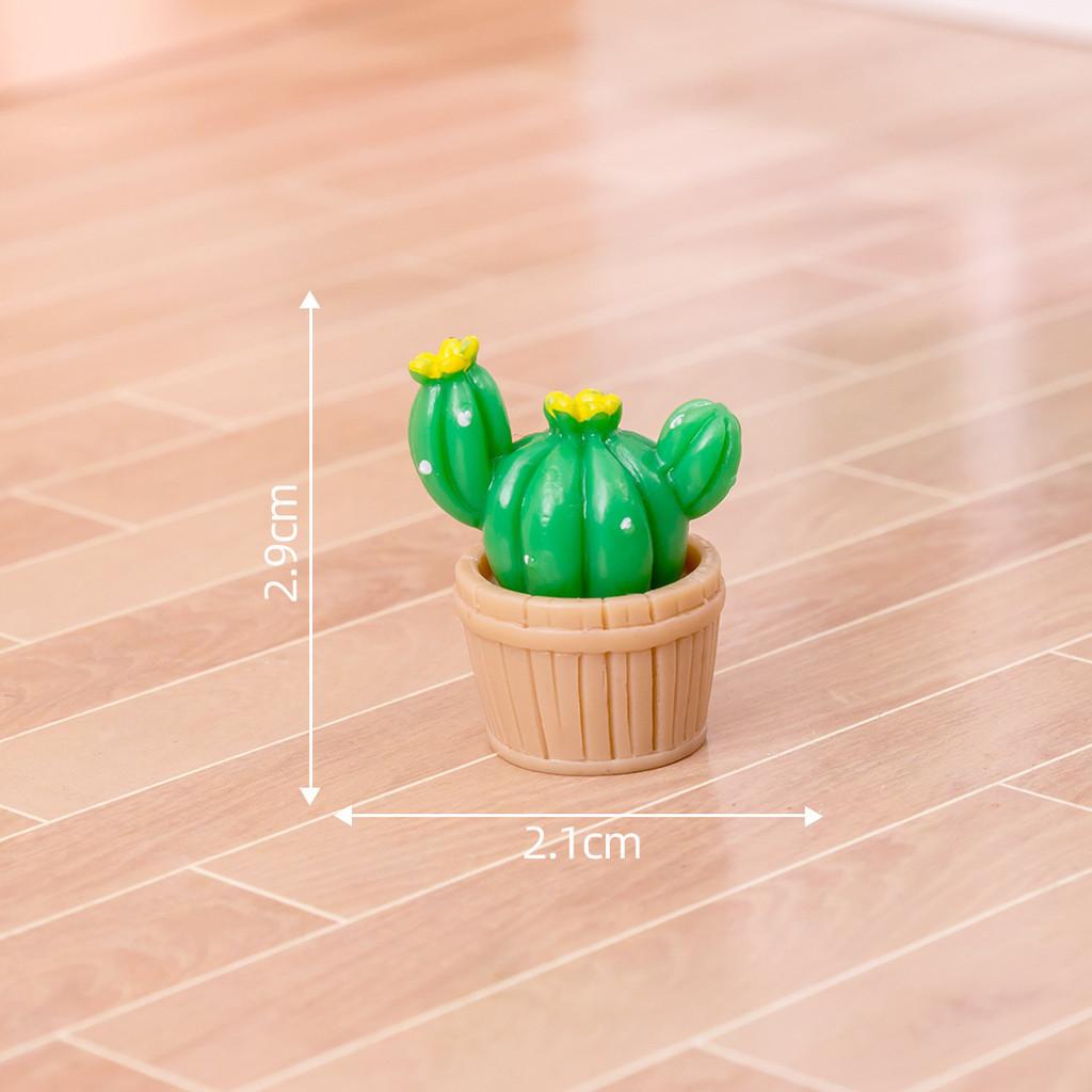 Charming Miniature Resin Cactus For Desk Diy Garden Accessories Cute Plant Decor