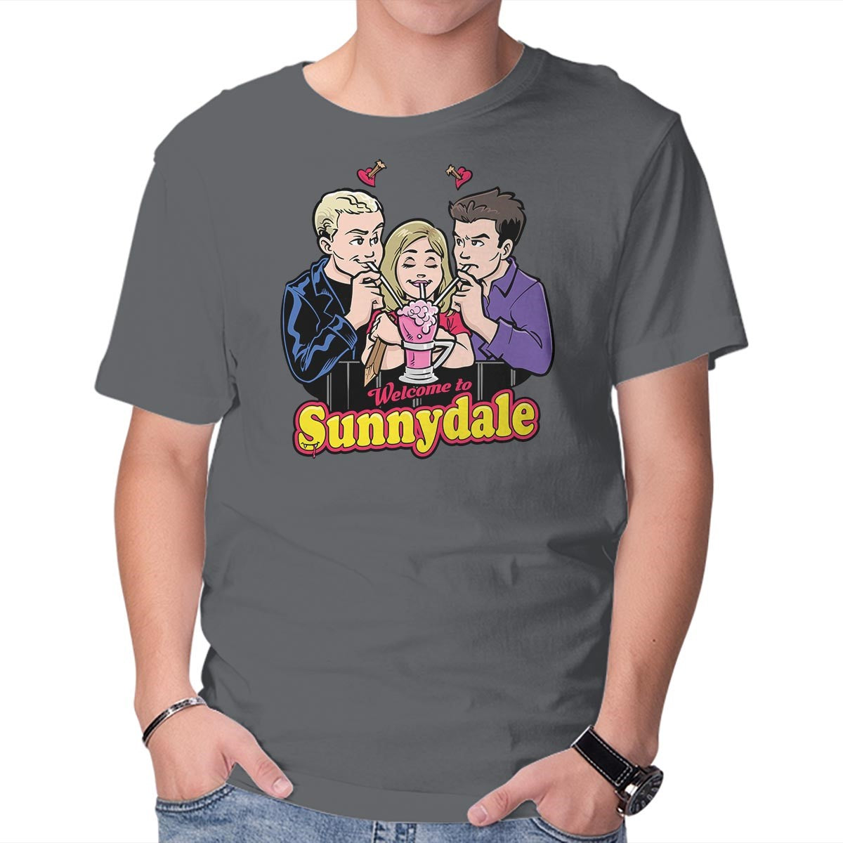 Unisex Crew Neck T-Shirt Welcome to Sunnydale Graphic Short Sleeve Casual Tee M