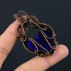 Heart Shaped Blue Flash Labradorite Gemstone Copper Wire Wrapped Handmade Jewelry Pendant