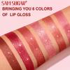 Glitter Shimmer Lipstick, Waterproof Long-Lasting Shine, Non-Stick Formula, Bright Red Tint  Cream Texture, Moisturizing Lip Balm