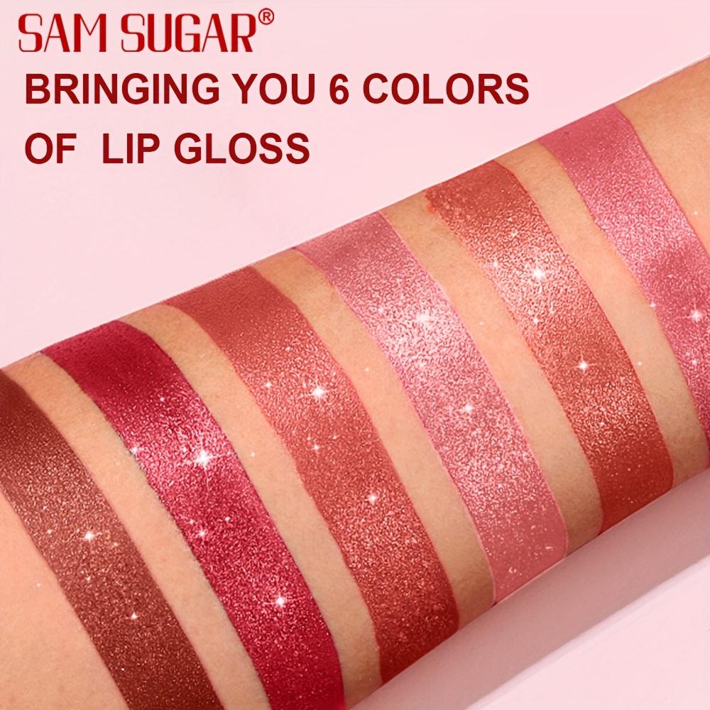 Glitter Shimmer Lipstick, Waterproof Long-Lasting Shine, Non-Stick Formula, Bright Red Tint  Cream Texture, Moisturizing Lip Balm