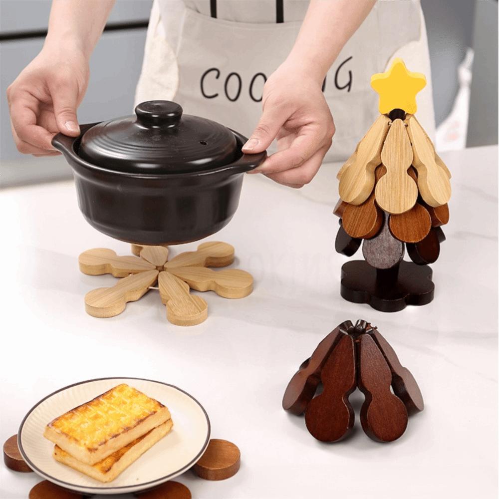 Foldable Placemats Heat Resistant Pot Holder Christmas Tree Coasters  Dining Table